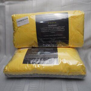 MoonQueen 12 Pack Premium Facial Cloths Microfiber Yellow Gray Towels 2 Sets